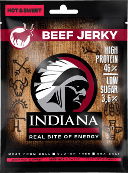 Indiana Jerky Beef Hot & Sweet 25g - 10ks