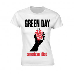 GREEN DAY - AMERICAN IDIOT HEART (WHITE, T-Shirt, Girlie)