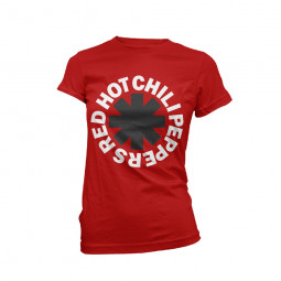 RED HOT CHILI PEPPERS - CLASSIC B&W ASTERISK (RED, T-Shirt, Girlie)