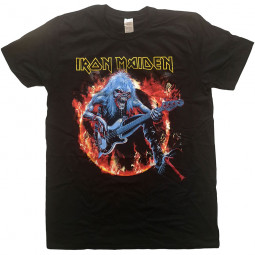 Iron Maiden Unisex T-Shirt: Fear Live Flames 