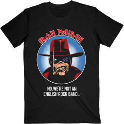 Iron Maiden Unisex T-Shirt: Not An English Rock Band (Back Print)