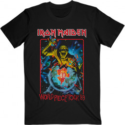 Iron Maiden Unisex T-Shirt: World Piece Tour '84 V.1.