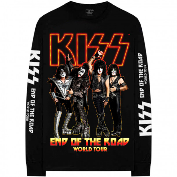KISS Unisex Long Sleeved T-Shirt: Of The Road Tour & Sleeve Print > Products > T-shirts