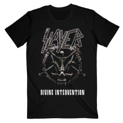 Slayer Unisex T-Shirt: Divine Intervention 2014 Dates (Back Print/Ex. Tour)