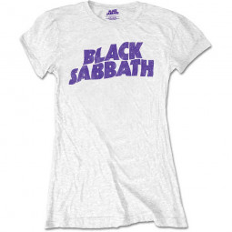 Black Sabbath - Ladies T-Shirt: Wavy Logo Vintage (Retail Pack) white