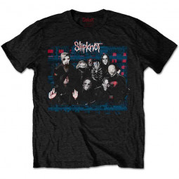 Slipknot - Unisex T-Shirt: WANYK Glitch Group (Back Print)