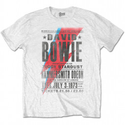 David Bowie - Unisex T-Shirt: Hammersmith Odeon white