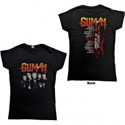 Sum 41 Ladies T-Shirt: Order In Decline Tour 2020 Band Photo (Back Print)