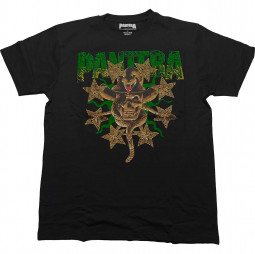 Pantera Unisex Embellished T-Shirt: Skull & Snake (Diamante) - TRIKO