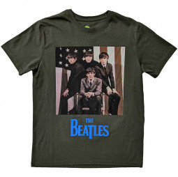 The Beatles Unisex T-Shirt: US Flag Photo - TRIKO