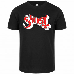 Ghost (Logo) - Kids t-shirt - black - red/white
